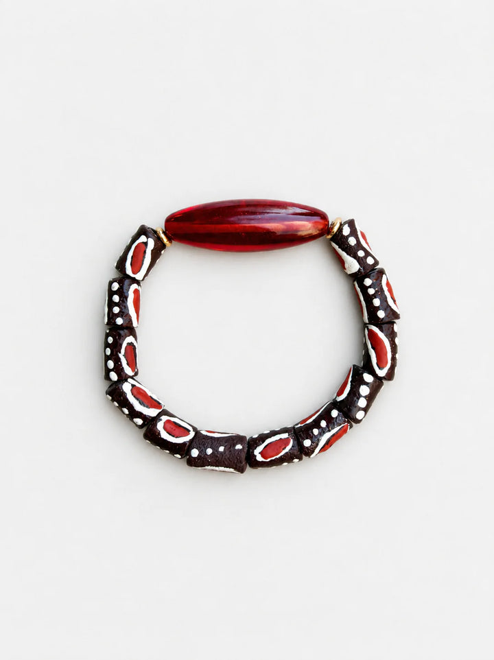 Red Czech glass bracelet