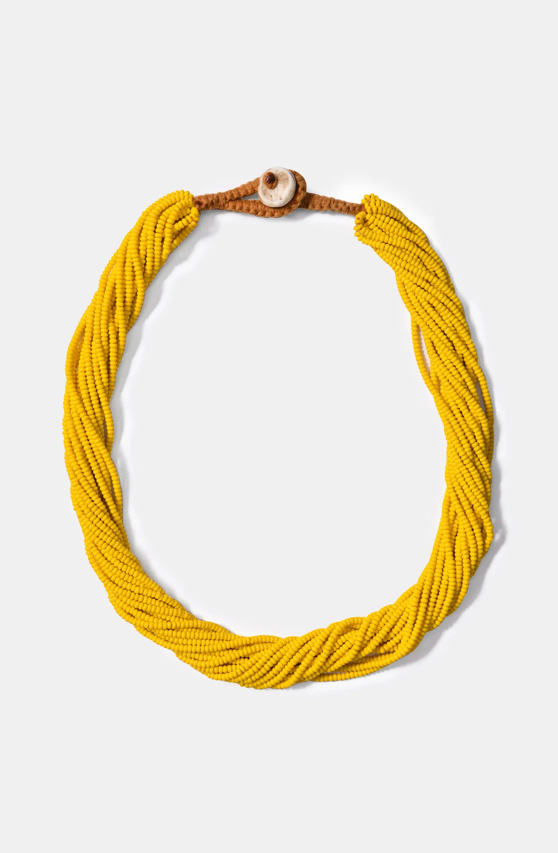 Maasai Glass Beads Multi Strand Necklaces / Yellow