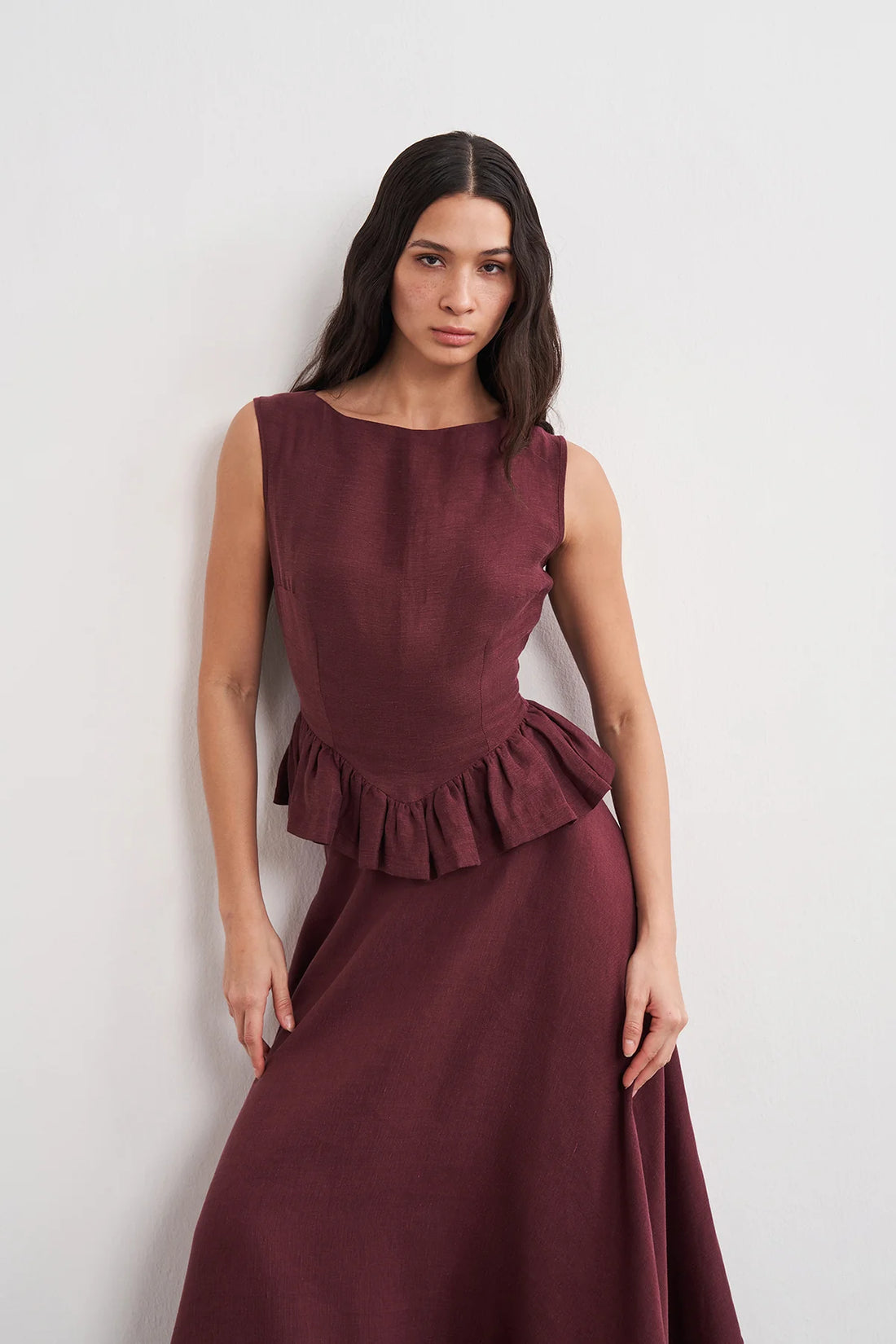 Fırfır Detaylı Keten Bluz