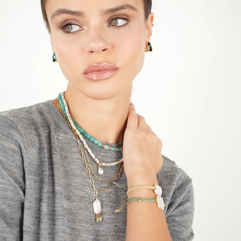 Meridia, Amazonit Doğal Taş Yeşil Kolye