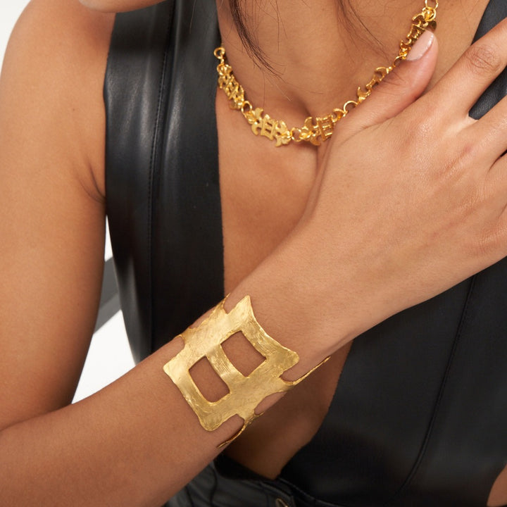 Okheia Altın Kaplama Cuff Bileklik