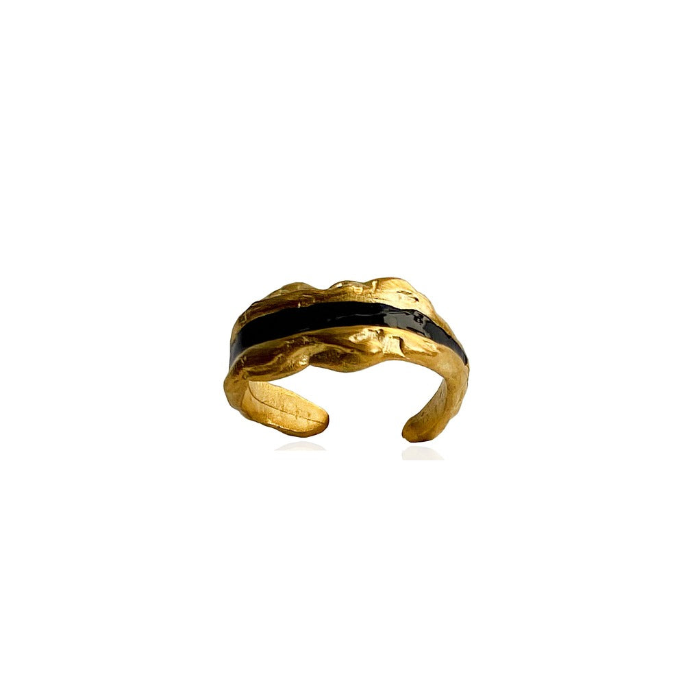 Brambuta Enki Unisex Yüzük - Siyah