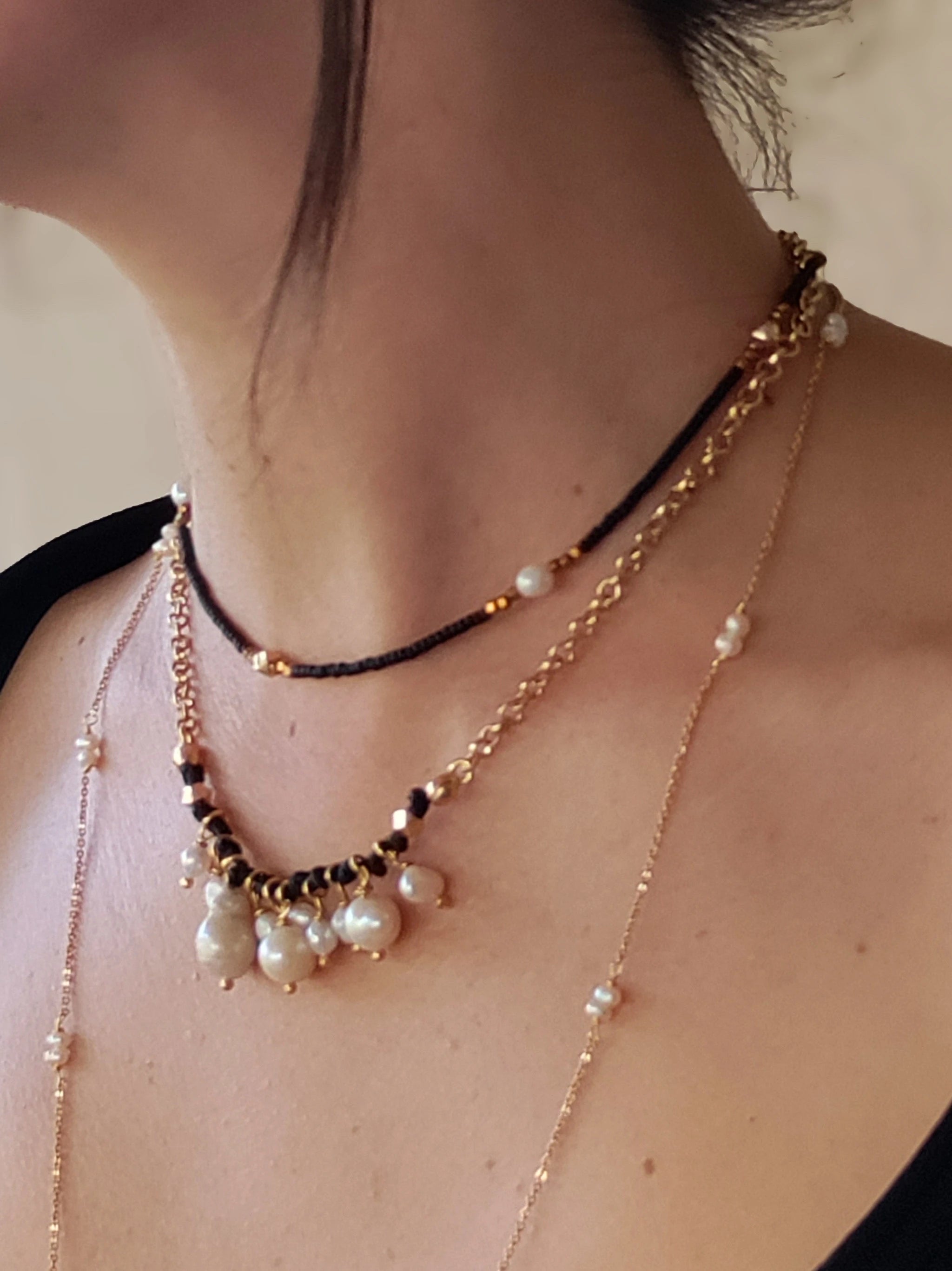 Alchemy Barok İncili Deri Kolye