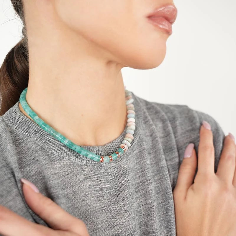 Meridia, Amazonit Doğal Taş Yeşil Kolye