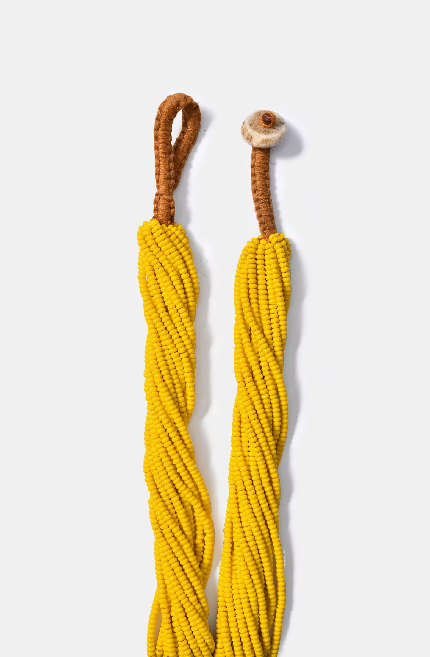 Maasai Glass Beads Multi Strand Necklaces / Yellow