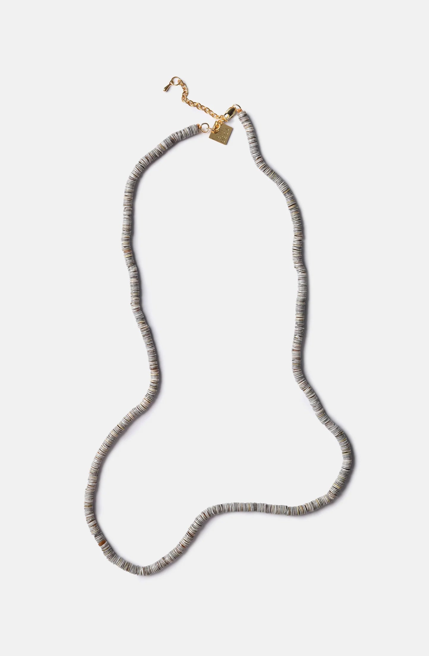 Gray Shell Heishi Beads Necklace