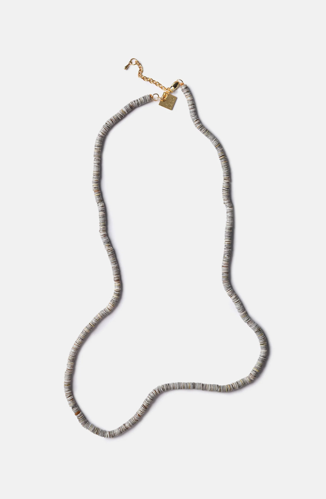 Gray Shell Heishi Beads Necklace