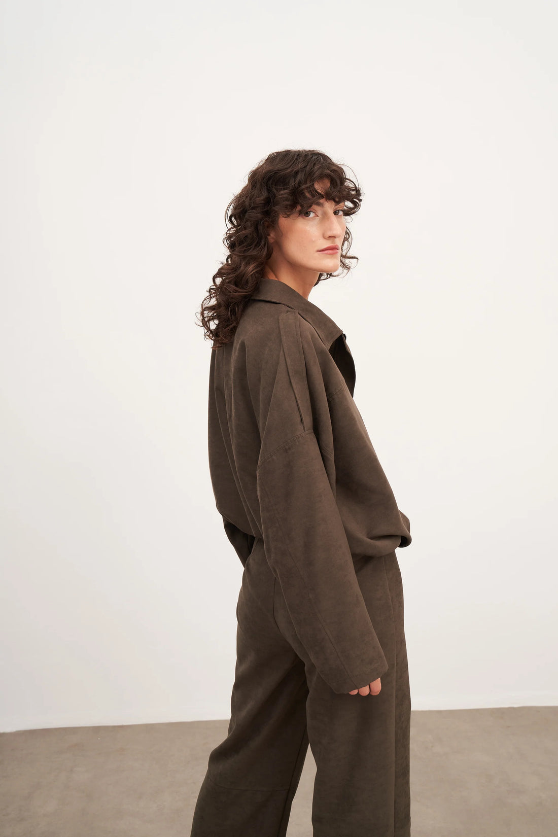 Haki Süet Balon Form Ceket